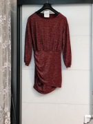 Bordowa sukienka błyszcząca 