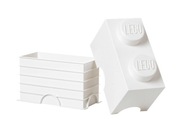LEGO Pojemnik na klocki Pudełko 2x1 Storage Brick 2 biały 2 x 1