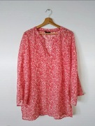 Czerwono - biała luźna bluzka zebra letnia mgiełka Atmosphere vintage M