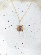 naszyjnik z ametystem ametyst stal nierdzewna stali nierdzewnej