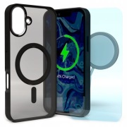 Etui +Szkło do iPhone 16 Magsafe Magnetyczne, Matowe, Czarne Trwałe premium