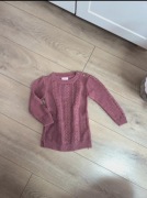 Bordowy sweterek dzianinowy dla dziewczynki bawełniany r. 92cm