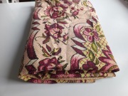 stary elegancki beżowy koc z czasów prlu pamiątka duża narzuta pled