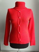 Dzianinowy sweter golf z długim rękawem z cekinami S/36 M/38