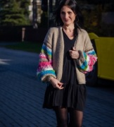 Handmade kardigan,  sweter na drutach ręcznie robiony