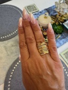 Pierścionek szeroki stal szlachetna pozłacana rozm 20