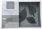 DEKORACJA ścienna LISTKI OZDOBA 3D CZARNE LIŚCIE 15 elementów DLA DZIECKA