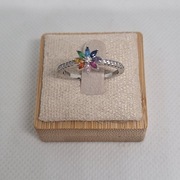 Piękny pierścionek z kolorowymi cyrkoniami S925 Apart By Dziubeka Yes