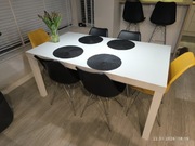 Stół rozkładany biały wysoki połysk 