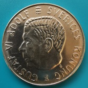 5 koron 1955  Szwecja  Gustaw VI Adolf Srebro 0,400 Waga 18 g