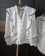 Koszula Reserved XS S M z falbankami falbanki zara baloniaste rękawy 