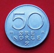 50  Ore  1978  r  -    Norwegia  Lew Heraldyczny