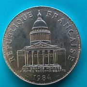 100 franków 1984 Francja   Srebro  0,900 waga 15 g