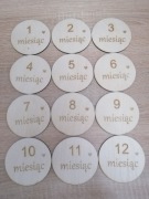 KOMPLET 12 KART DO ZDJEC Miesiące Okrąg 