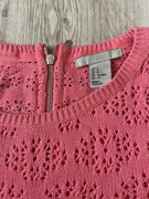 sweter sweterek bawełna h&m S 36 ażurowy różowy