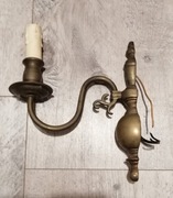 Kinkiet mosiężny, jednoramienny, Vintage 