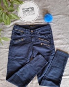 Jeansy skinny z ozdobnymi zamkami Orfeo Negro L (40 mniejsze)