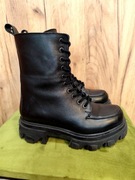 INUOVO botki skórzane czarne ocieplane