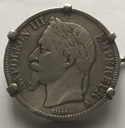 5 FRANKÓW NAPOLEON III FRANCJA 1867 BARRE A Ag. z zawieszką