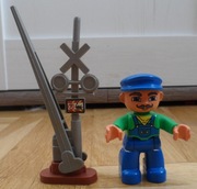 Figurka Lego duplo kolejarz  + szlaban