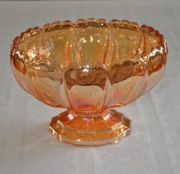 Stara patera Ring Around, Art-Deco, szkło Carnival glass, iryzowane