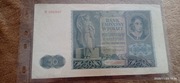 Banknot Polski 50 pięćdziesiąt złotych z 1941 roku. Seria B. Stan średni.