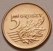 5 gr groszy 1992 r. ładna 