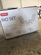 Meble ogrodowe Balkonowe na Taras Zestaw Komplet RIO PATIO SET grafit 2os