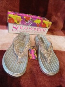 Nowe japonki Solo Soprani r.39 srebrne złote błyszczące lato