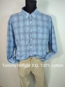 Koszula męska XXL Tommy Hilfiger niebieska kratka Smart casual 