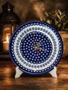Zegar ścienny cichy ceramiczny 27,5 cm ceramika Bolesławiec Z.C.B.
