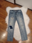 Jeansy damskie Moodo XS rurki skinny z dziurami przetarcia denim