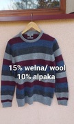 sweter z dodatkiem wełny i alpaki 15% wełna 10% alpaka M marks& spencer
