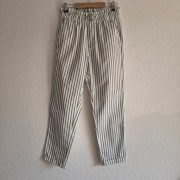 Spodnie paperbag Terranova M paski wysoki stan lekkie gumka