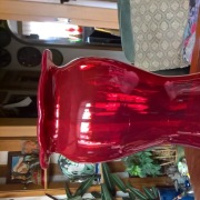 Ogromny czerwony wazon Fiedorowicza 34,5 cm! (1466)