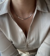 srebrny naszyjnik wisiorek łańcuszek żmijka wąż choker stal 