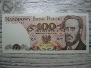 BANKNOT PRL 100 ZŁOTYCH 1976 ROK SERIA AP LUDWIK WARYŃSKI UNC
