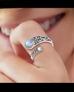 Pierścionek ze srebra S925 z kamieniem księżycowym 