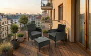 NOWE TANIO meble ogrodowe -2 fotele + stolik - technorattan, taras, balkon