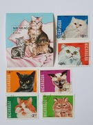 (1639) znaczki i blok koty