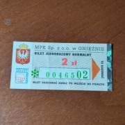 Bilet MPK Gniezno 2 zł 