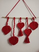 Makrama dekoracja ścienna na Walentynki 