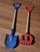 łopata i grabki drewniane dziecięce 