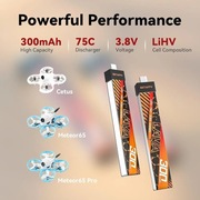 BETAFPV 5 sztuk Lava 1S 300 mAh akumulator Lipo 3,8 V 75C