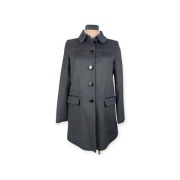 Płaszcz H&M S 36 czarny wełniany klasyczny elegancki krótki