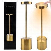 Dotykowa lampa stołowa USB LED złota 3 poziomy światła bezprzewodowa 34 cm