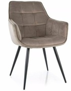 Dwa Krzesła Tapicerowane Lilia Velvet BLUVEL 40 Ciemny Beż Nowe!1+1 Gratis!