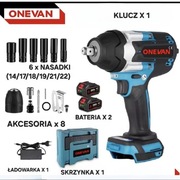 KLUCZ UDAROWY ONEVAN 1800NM  1/2" AKUMULATOROWY BEZSZCZOTKOWY DUZY ZESTAW