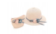 KAPELUSZ LETNI DZIECIĘCY DZIEWCZĘCY 52CM + TOREBKA