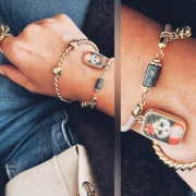 Bransoletka sznurkowa beż z intencją | handmade | labradoryt